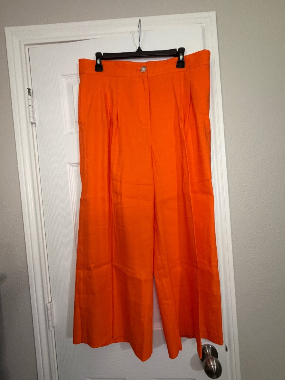 Linen blend cropped pants